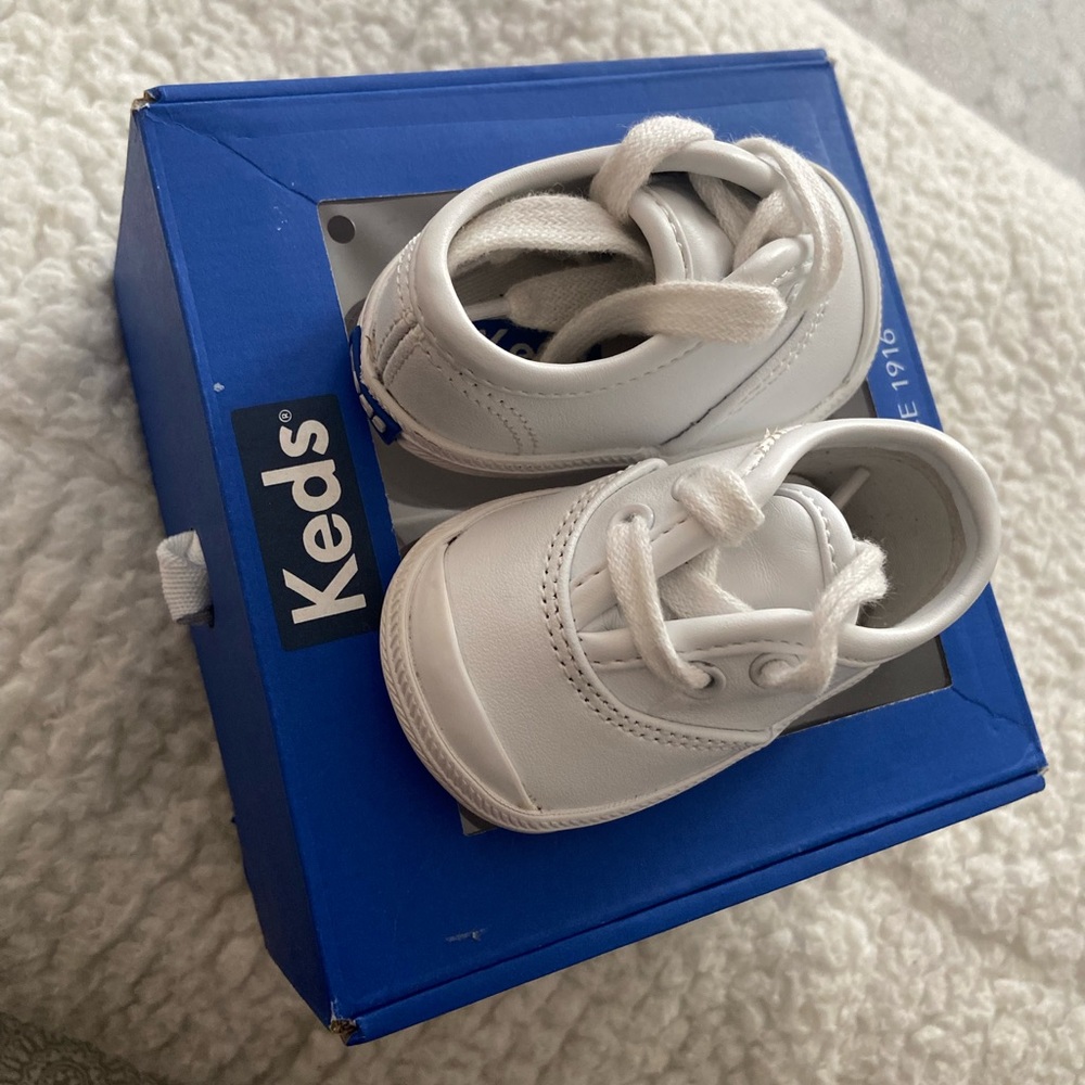 Champion Lace Toe Cap 2 (Infant) White Leather (Keds)